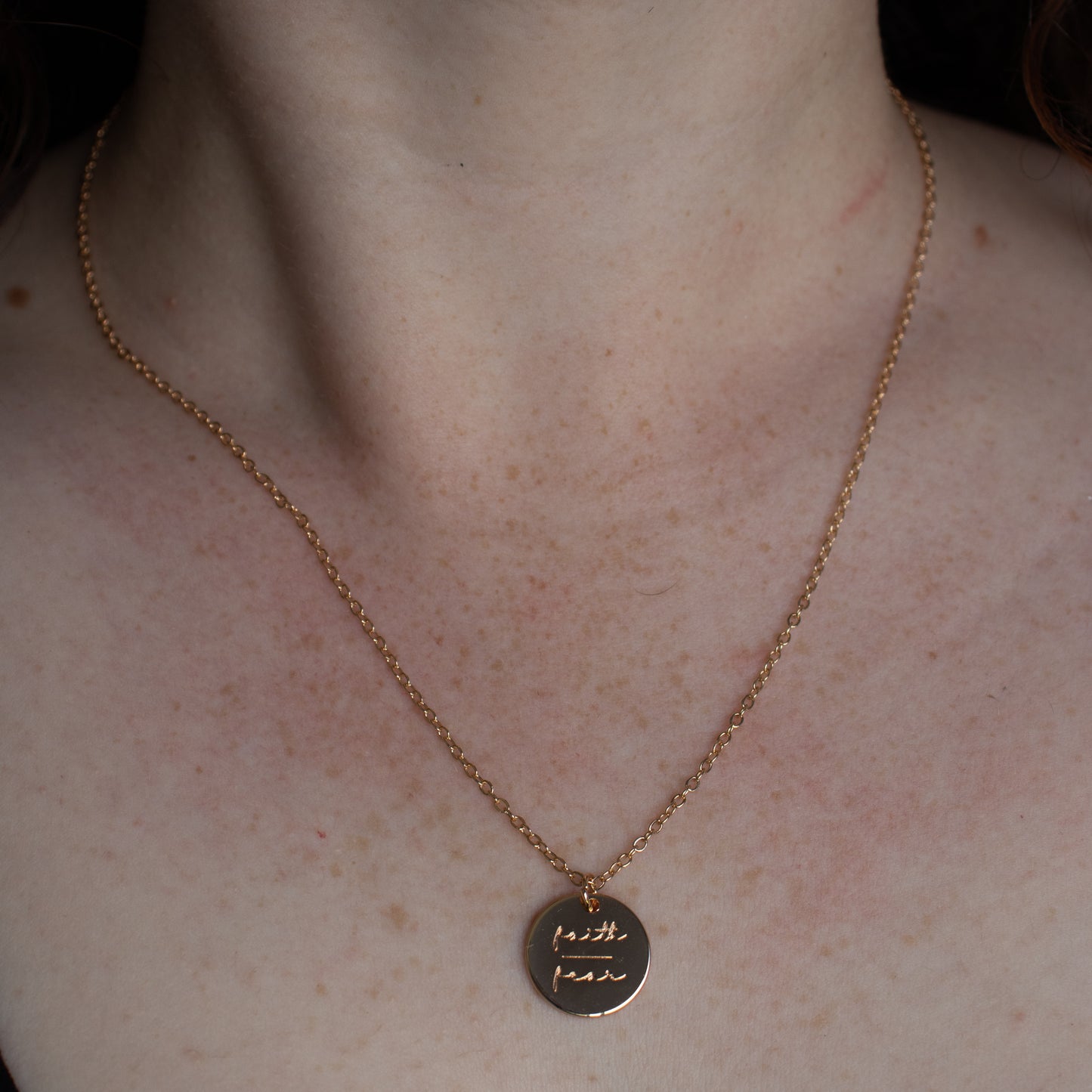 Gold Faith over Fear Necklace