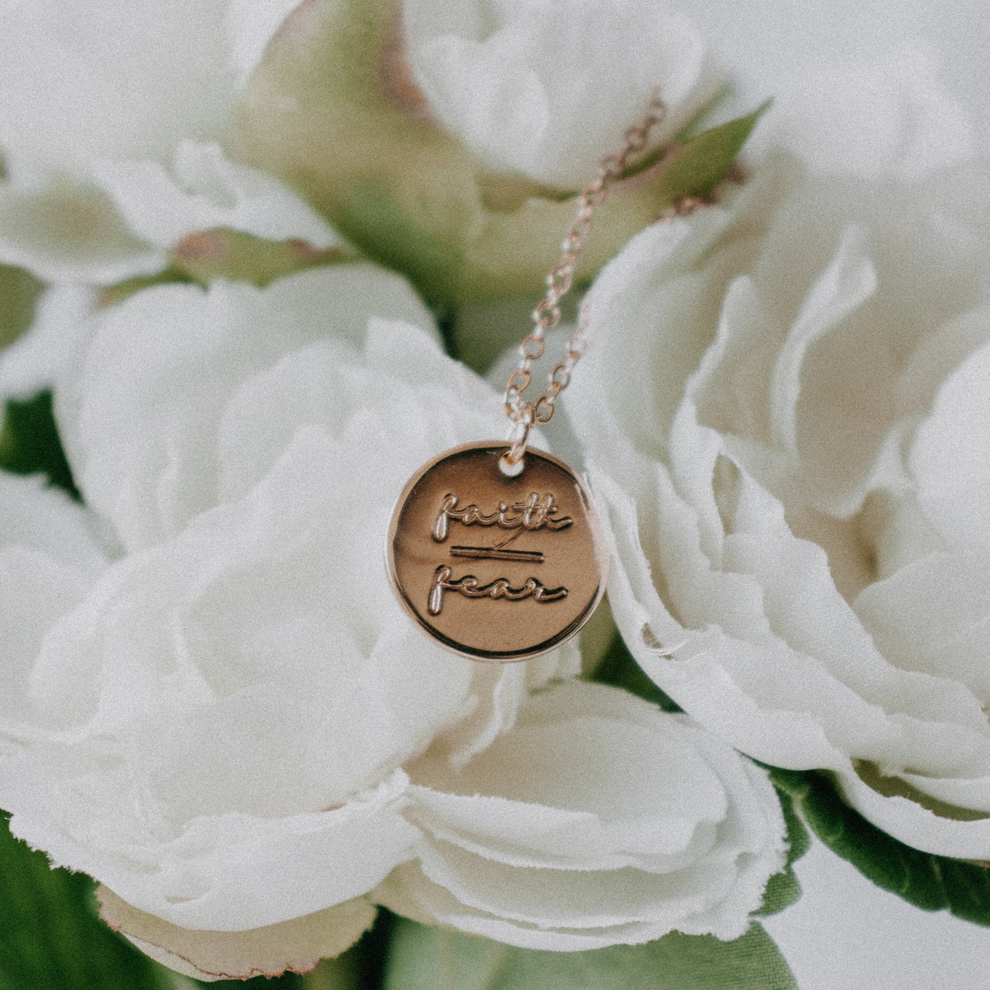 Gold Faith over Fear Necklace