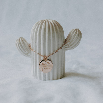 Gold Faith over Fear Necklace