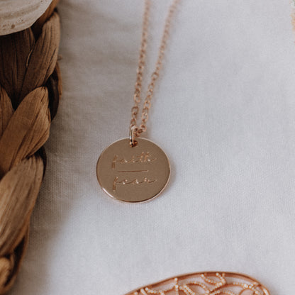 Rose Gold Faith over Fear Necklace