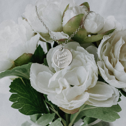 Silver Faith over Fear Necklace